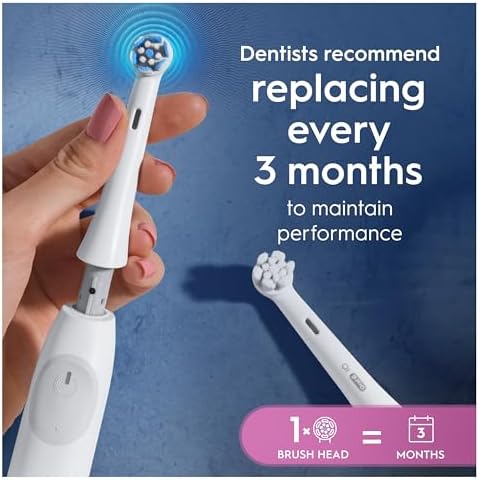 Oral-B iO Gentle Care Electric Toothbrush Head, Twisted & Angled Bristles for Deeper Plaque Removal, Pack of 4 Toothbrush Heads, Suitable for Mailbox, White