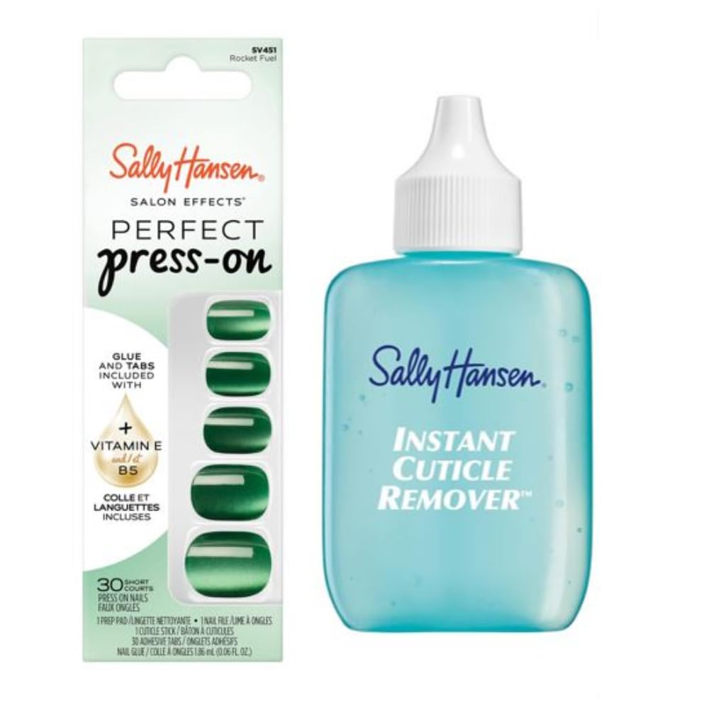 Sally Hansen Instant Cuticle Remover | Press-On Nails Kit for Easy Manicure