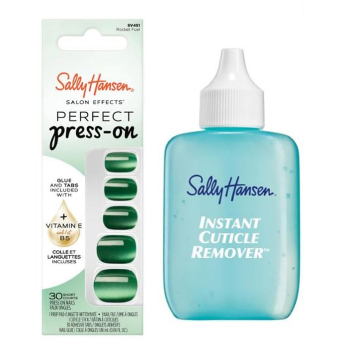 Sally Hansen Instant Cuticle Remover | Press-On Nails Kit for Easy Manicure