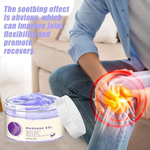 2Pcs Soothing Relief Massage Gel – Turmeric & Emu Oil Arthritis Purple Gel,for Joint Support, Comforting Massage Cream for Knees, Back, Neck, Hands and Feet