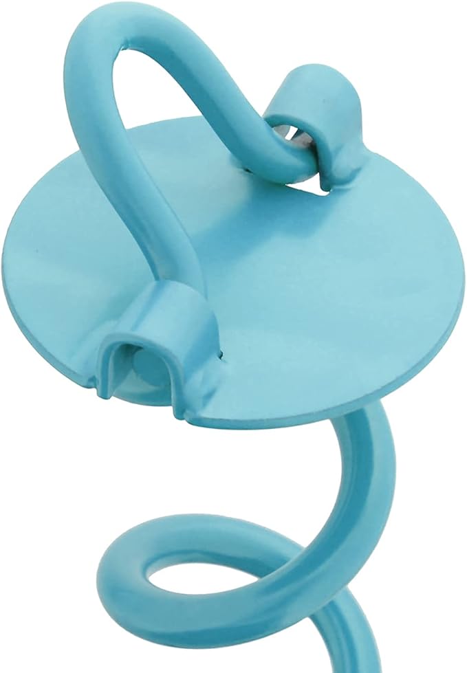 7Penn Ground Anchors Screw in 4 Pack - 16 Inch Sky Blue Spiral Dog Leash Ground Anchor Tie Down - Heavy Duty RV Canopy Stakes for High Wind Camping Tents with 475 lbs Pull Force
