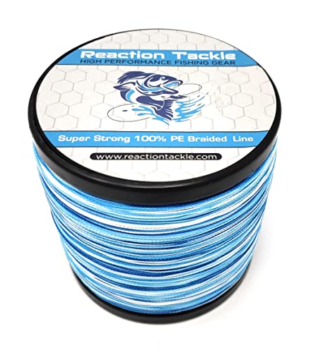 Reaction Tackle Braided Fishing Line - 8 Strand Sea Blue 100LB 1000yd