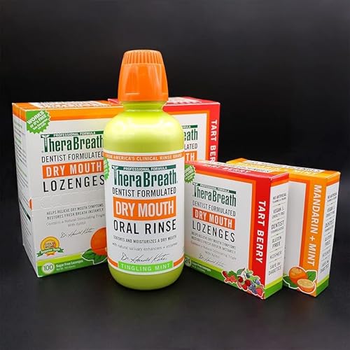 TheraBreath Dry Mouth Lozenges with ZINC, Tart Berry Flavor, 100 Count (Pack of 2)