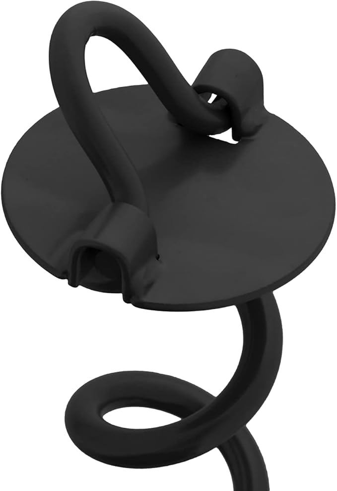 7Penn Ground Anchors Screw in 4 Pack - 16 Inch Black Spiral Dog Leash Ground Anchor Tie Down - Heavy Duty RV Canopy Stakes for High Wind Camping Tents with 475 lbs Pull Force