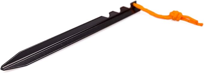 Aluminum Tent Stakes Pegs, 12-Pack Aluminum Ground Pegs with Reflective Pull Ropes, Heavy Duty Tri-Beam Metal Stakes Pegs for Backpacking Camping Tents Hammocks and Canopy