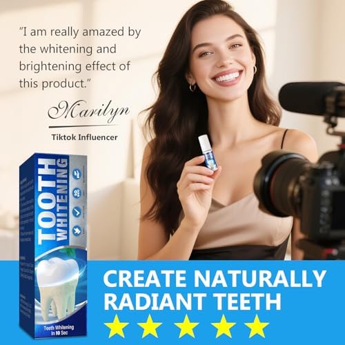 Tooth Paint, Instant Teeth Whitening Paint Kit, Simple & Quick White Paint for Teeth, Safe, Gentle & Long-Lasting, Regain a Bright Smile at Home