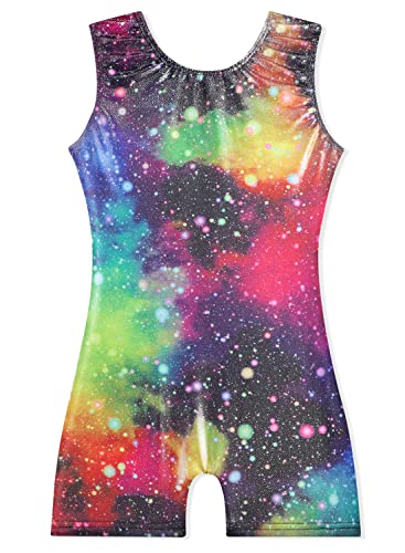 EQSJIU Gymnastics Leotards With Shorts Size 12-18 Month 18-24 Months 1t 2t Cosmos Nebula Colorful Galaxy Stars Outfits for Kids Bodysuits Hot Pink Clothes