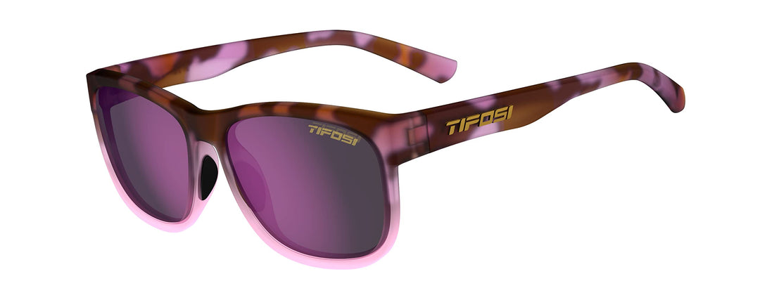 Tifosi Optics Swank XL Sunglasses (Pink Tortoise, Smoke Lens with Rose Mirror)