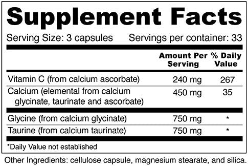 Tri-Cal - Taurine, Glycine and Calcium for Relaxation and Sleep (100 Veggie Capsules)
