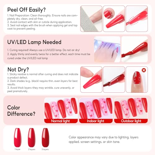 Peacecolor 39pc Gel Nail Polish Kit with U V Light, Pink Brown Nude Dark Red 22 Colors Pastel Gel Polish Kit with Base Top Coat Matte Glossy French Nail Art for Beginners Manicure DIY