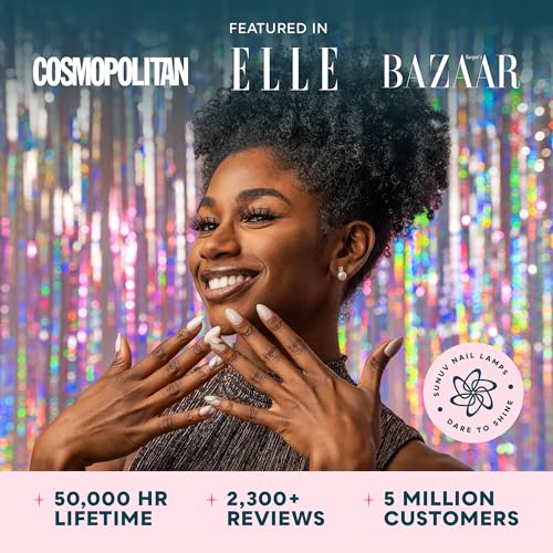 SUNUV LED UV Nail Light, 48W UV Lamp for Gel Nails Polish with 4 Timer Settings, LCD Display Removable Base, SUN4S Pink