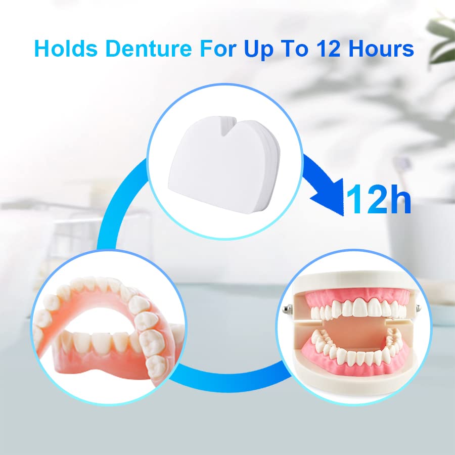 120 Pads (4 Pack) Free Long-Lasting Upper Denture Adhesive Cushion, Denture Adhesive Soft Pad for Secure Hold and Food Seal (Upper)