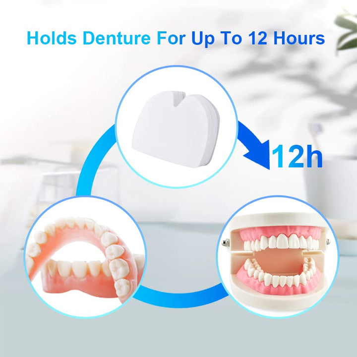 120 Pads (4 Pack) Free Long-Lasting Upper Denture Adhesive Cushion, Denture Adhesive Soft Pad for Secure Hold and Food Seal (Upper)