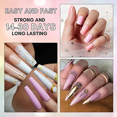 Makartt Super Strong Nail Glue for Acrylic Nails Press On Nails Professional Nail Adhesive Bond Nail Tips Glue for Stick On Nails Long Lasting Nail Glue for Fake Nails Broken Nails Repair 0.07oz 40Pcs