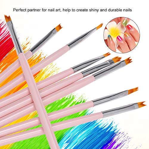 8 Pcs Nail Brush Pen Premium Upgrade Wood Handle, Gradient Painting Brush Set UV Gel Flower Drawing Pen Purple Wood Handle Manicure Nail Art Polish Pen Tool, Valentine's Day present (8 amazing nail brushes)
