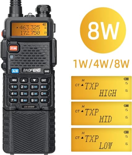 Baofeng UV-5R Ham Radio Long Range UV5R Handheld Dual Band 3800mAh High Power Two Way Radio Rechargeable Walkie Talkies for Adults with Earpiece,USB Charging Cable and Programming Cable Full Kit,2Pack