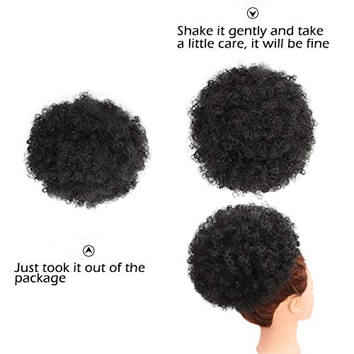 AISI QUEENS Extra Large Afro Puff Drawstring Ponytail for Women,Big Black Afro Kinky Curly Hair Bun Synthetic Hairpieces Clip in Hair Extensions for Black Women Girls (Extra Large,1B#)