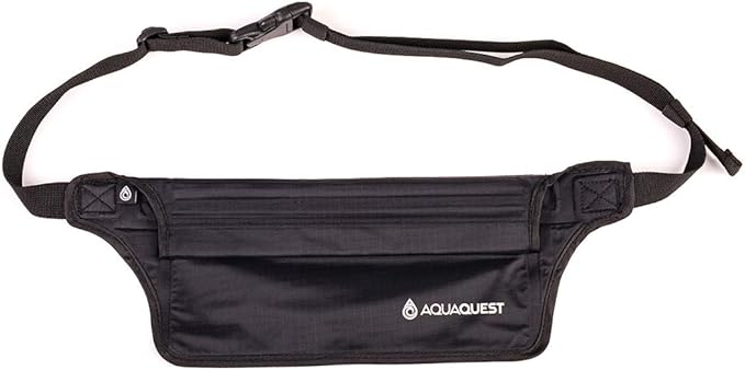 AquaQuest AquaRoo Money Belt - The Original 100% Waterproof Waist Pack Travel Pouch, since 1994 - Comfortable, Adjustable, Lightweight - Black