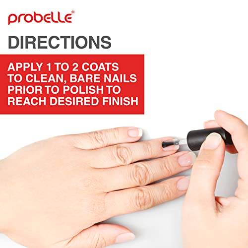 Probelle Hydrating Base Coat for Dry and Brittle Nails, Instant Moisturizer, Nourishes and Soothes Nails with a Healthy Glow, Extends Polish Life, Ideal for Dehydrated, Rough, Breaking Nails