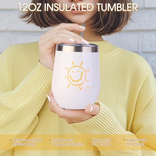 Birthday Gifts for Women - Sunshine Cheer Up Gift Box for Her, Unique Self Care Relaxation Set, Get Well Soon Gift Baskets for Mom, Sister, Best Friend, Coworker, Female, Bestie