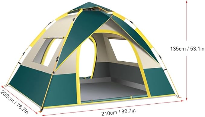 axGear Camping Tent Waterproof Windproof Dome Hiking Tent 2 to 4 People Family