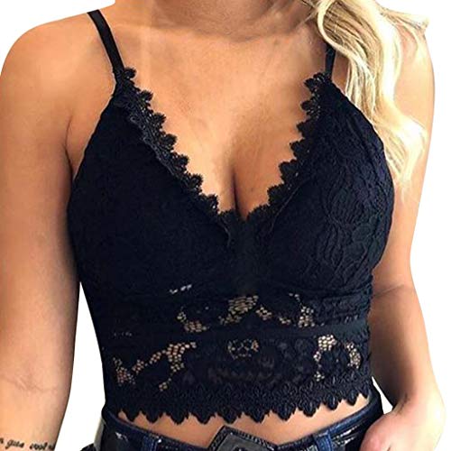 Aniywn Sexy Women Underwear Solid Color Lace Patchwork Vest Crop Wire Free Bra Tank Tops Blouse