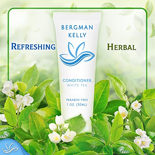 BERGMAN KELLY Hotel Conditioner (1 Fl Oz, 100 PK, White Tea), Delight Your Guests with Revitalizing and Refreshing White Tea Travel Conditioner, Quality Small Amenities Hotel Toiletries in Bulk