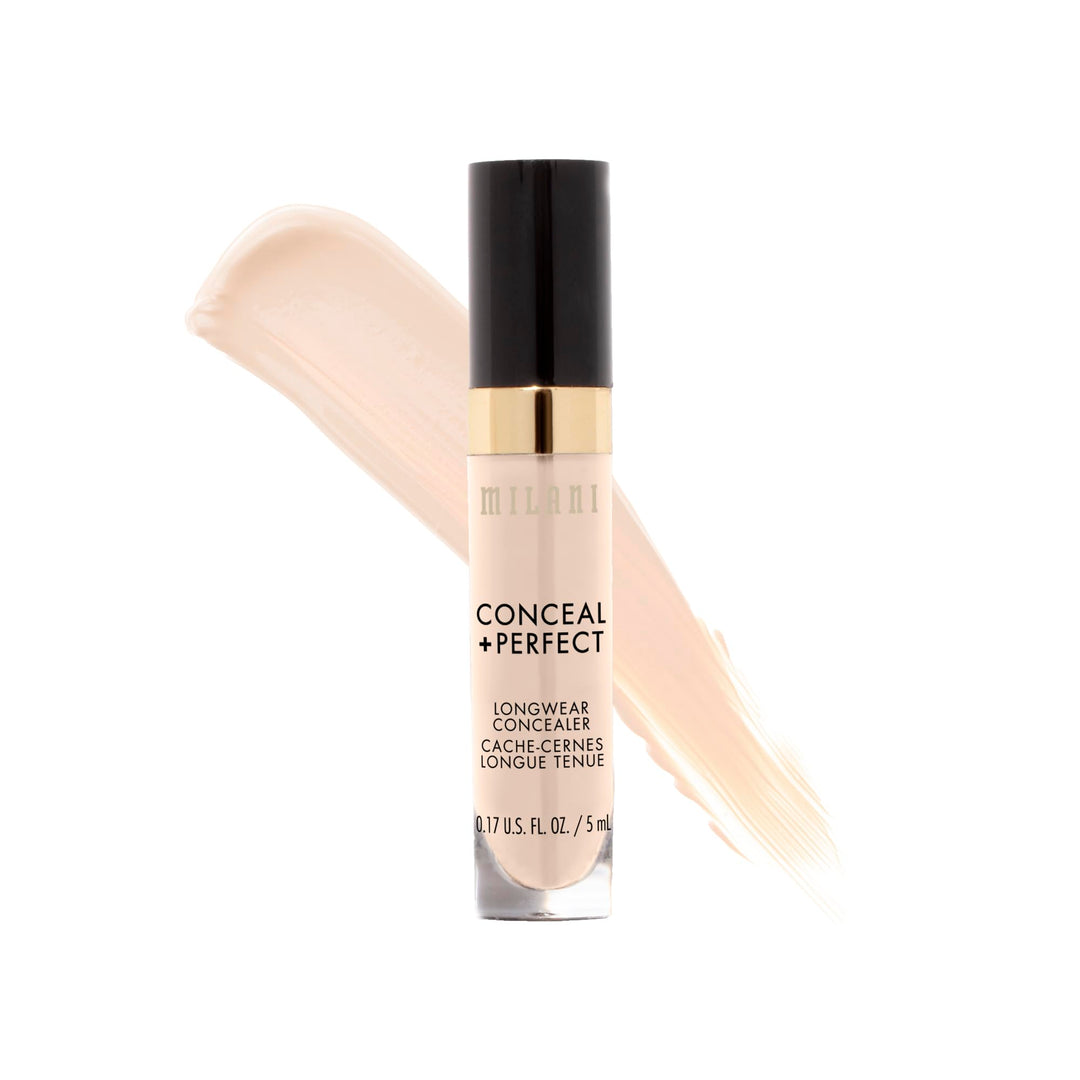 Milani Conceal + Perfect Longwear Concealer - Pure Ivory (0.17 Fl. Oz.) Vegan, Cruelty-Free Liquid Concealer - Cover Dark Circles, Blemishes & Skin Imperfections for Long-Lasting Wear