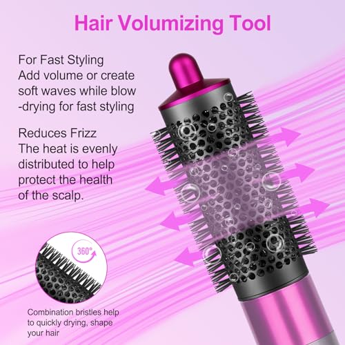 Round Brush Attachment for Dyson Air wrap Oval Round Volumizing Brush for Dyson Airwrap Accessories, Rose