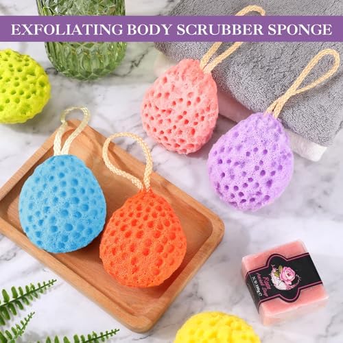 36 Pcs Bath Sponge Deep Cleansing Body Loofah Gentle and Deep Exfoliating Body Scrubber Bath Accessories Men Women Baby Sponge for Bathing Shower (Multicolor)