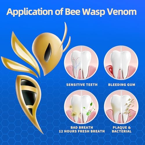 2-Pack 7X Turbo Whitening 18% Nano Hydroxyapatite Bee Wasp Venom Toothpaste for Enamel Repair,Sensitive Relief,Anti-Gingivitis,Anti-Cavity,Anti-Plaque -150 MIN Fresh Breath