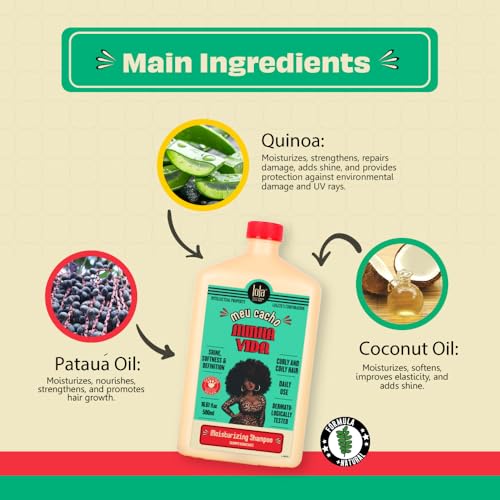 Lola From Rio - Meu Cacho Minha Vida - Hydrating Shampoo For Defined, Soft, Vibrant Curls, Nourishing, Mousturizing, Paraben, Sulfate-free 16.9 Fl Oz