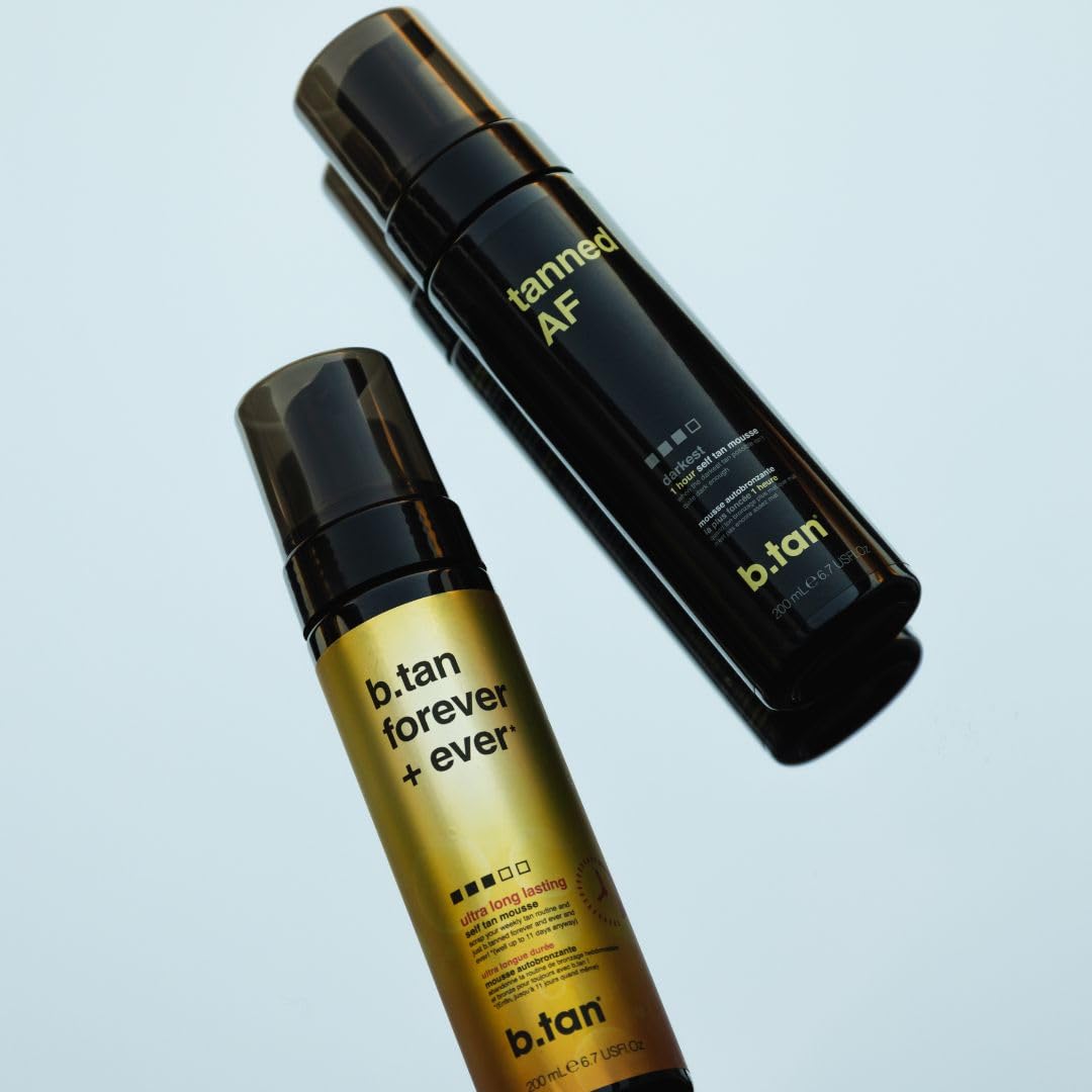 b.tan Ultra Long-Lasting Self Tanner Mousse | Vegan Dark Bronze Glow - 1 Hour Express