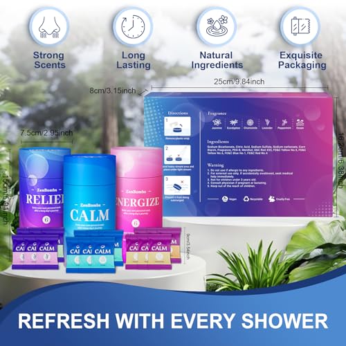 Shower Steamers, 18 Pack Set Shower Bombs with 6 Organic & Natural Fragrance, Self-Care & Relaxation Presents for Women and Men, Ideal for Personal Care and Birthday, Halloween Presents