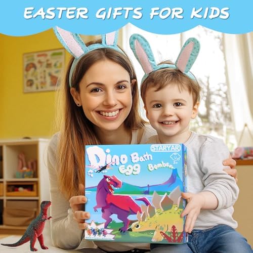 Bath Bombs for Kids with Surprise Toys Inside - 16 Pack Organic Dinosaur Eggs Bath Bombs Gift Set, Dino Eggs, Dinosaur Toys for Kids 3 4 5 6 7 8 9 Years, Birthday Gifts for Boys Girls