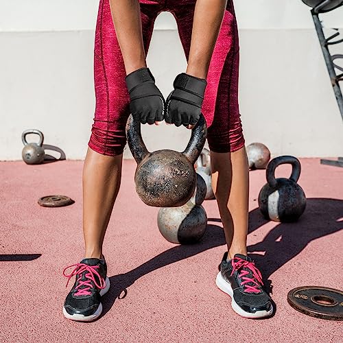 RYMNT Workout Gloves with Wrist Wrap Support, Weight Lifting Gloves with Full Palm Protection & Extra Grip for Men Women Gym Exercise, Cross Training, Weightlifting, Pull ups,Aron Black-S