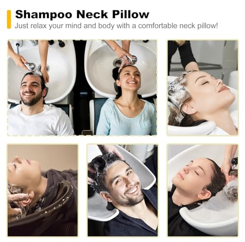 AISEELY Shampoo Bowl Neck Rest - 2 Suction Cups Included Salon Shampoo Neck Rest Cushion, Silicone Neck Cushion for Home Wash Basin & Professional Salon Hair Washing Tray