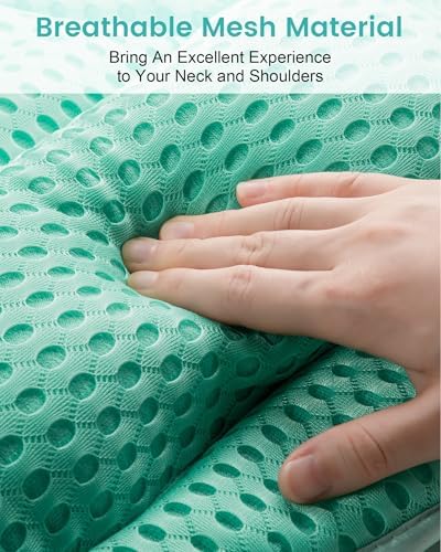 Bath Pillow, Bath Pillows for Tub Neck and Back Support, Soft 4D Air Mesh Bathtub Pillow 16.5 x 17.3 INCH, with 6 Powerful Suction Cups, Bath Accessories Relaxing Gifts for Women (Lake Blue)