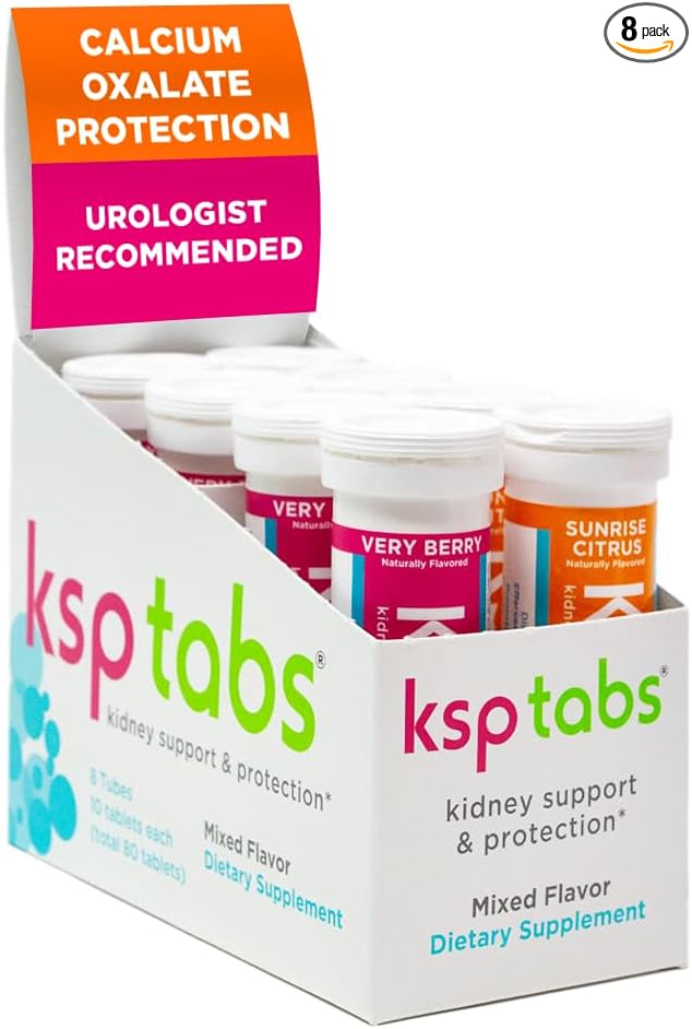 Berry & Citrus All Natural Hydration & Kidney Health Supplement to Combat Calcium Oxalate Crystal Formation, 80 Tablets