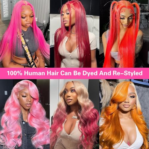 613 13x6 Lace Front Wig Human Hair 200 Density Body Wave Blonde Lace Front Wigs Human Hair 28 Inch Full & Thick 613 HD Lace Frontal Wig Pre Plucked with Baby Hair for Women.