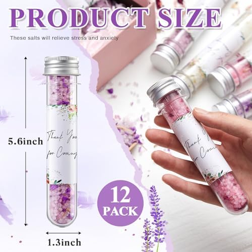12 Pcs Aromatherapy Bath Salts Test Tube Bath Salts for Women Relaxing Spa Gifts Set for Wedding Birthday Baptism Party Favors(Mixed Scents,Floral)