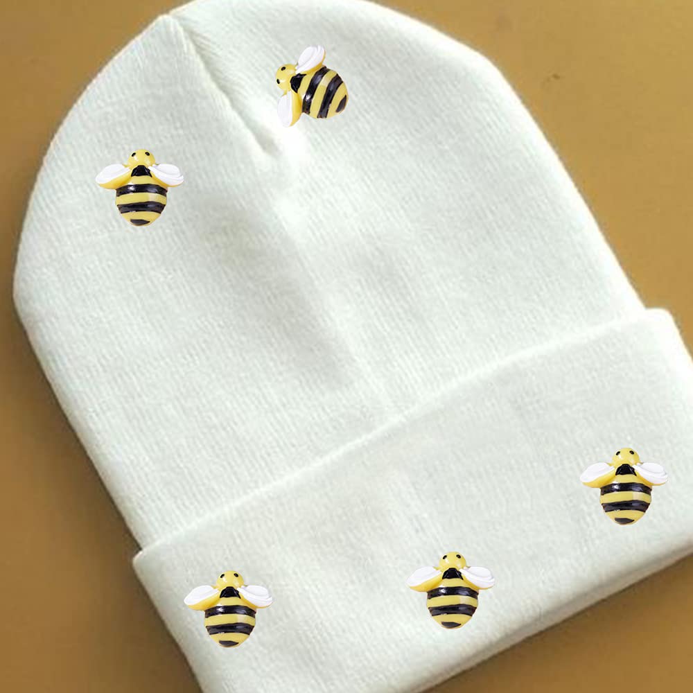 "50 Pcs Tiny Resin Bees Decor Bumblebee Decorations Bumble Bee Shaped Craft Embellishment for Embellish Card Making Decoration Yellow "