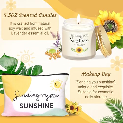 Birthday Gifts for Women, 12pcs Sunflower Self-Care Package, Sending Sunshine Get Well Gifts for Women, After Surgery Recovery Gifts, Thinking Of You Relaxing Spa Basket for Her Sister Mom Friends