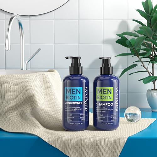 Hair Growth Shampoo for Men - Biotin Thickening Shampoo with Rosemary Tea Tree Oil Caffeine for Hair Loss and Thinning - 13.5 Fl Oz (Pack of 1)