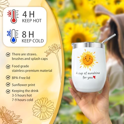 Birthday Gifts for Women, Sunflower Self-Care Package, Sending Sunshine Get Well Gifts for Women, Her, Sister, Mom, Best Friends, Unique Relaxation Spa Basket Perfect for Valentine's Mother's Day