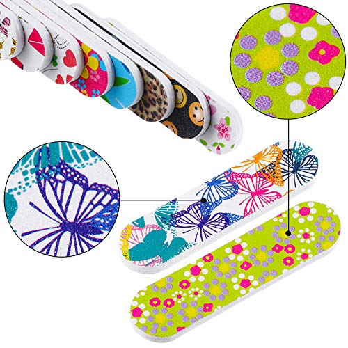 150 Pieces Disposable Mini Nail Files Bulk Double Sided Emery Small Colorful Nail Files for Home Salon Use