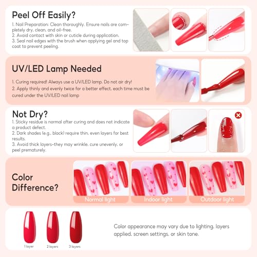 PEACECOLOR 38PCS Gel Nail Polish Kit with U V Light 20 Colors White Nude Pink Brown Green Red Gray Gel Manicure Starter Set Base Glossy/Matte/Glitter Top Coat All Season Home Salon