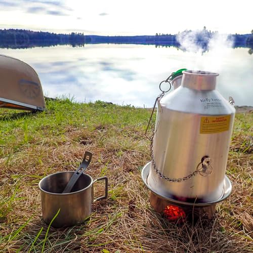 'Scout' Kelly Kettle® 1.2ltr (Anodised Aluminium) - Boil Water Fast Outdoors | Lightweight | Fuel with Any Biomass - if it burns, it can be used as fuel | For Camping, Picnics, Fishing, Kayaking, etc.