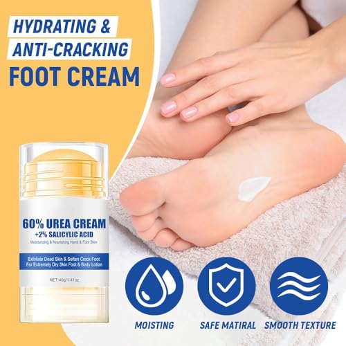 Hydrating and Anti-Cracking Foot Cream, 2025 Moisturising and Relieves Cracking and Dryness Foot Cream, Hand and Foot Repair Cream for Women & Men Callused, Feet, Knee, Elbow, Hand (White-1PC, #01)