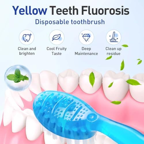2025 New 5 in 1 Mini Toothbrush & Floss, 26 PCS Disposable Mini Toothbrushes with Toothpaste, All in one Oral Care on The go, Portable Travel Toothbrush and Toothpaste Set (1 Set/26 Pcs)